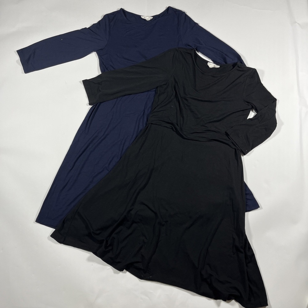 SERAPHINE Maternity Nursing Dress 3/4 Sleeve Stretch Jersey Knit Size US 2